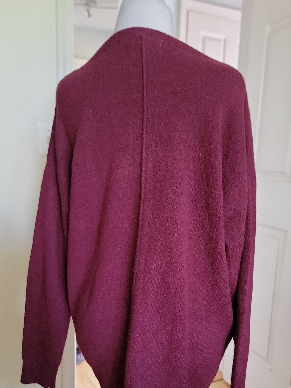 dreamers Women's V-Neck Pullover Sweater - Burgundy - Picture 5 of 7